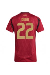 België Jeremy Doku #22 Voetbaltruitje Thuis tenue Dames EK 2024 Korte Mouw